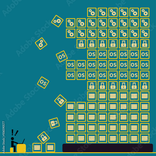 Big data with user concept ideas with vintage color