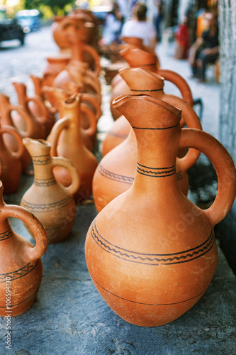 souvenirs sold on a local market in the old town of Sheki, Azerbaijan. photo