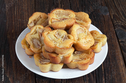 Homemade muffins with pears