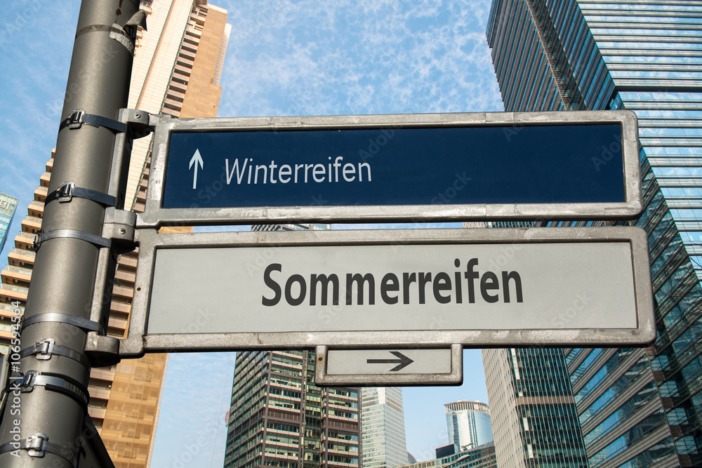 Obraz premium Schild 75 - Sommerreifen