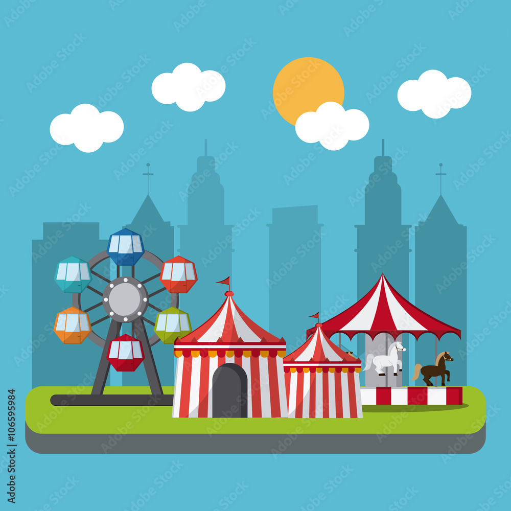 Circus wheel and tent design 