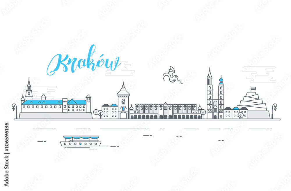 Obraz Panorama miasta Kraków