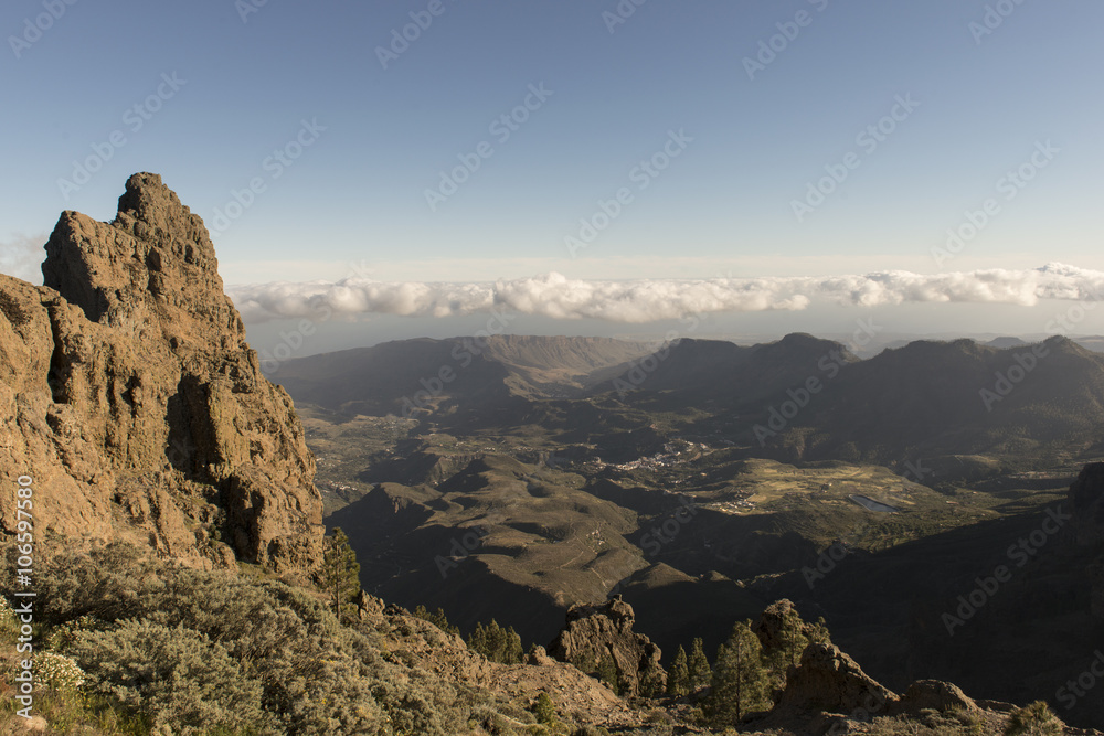 Vista de la isla de Gran Canaria desde el Pico de las Nieves. 