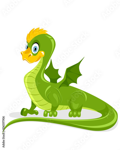 Funny green dragon