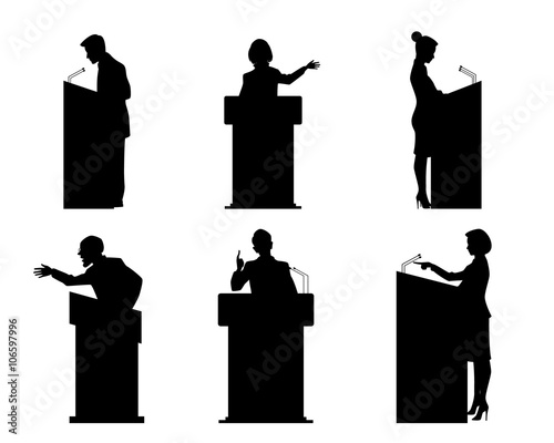 Six lecturers silhouettes