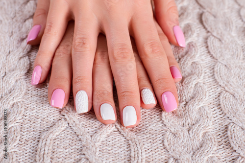 Two-color manicure.