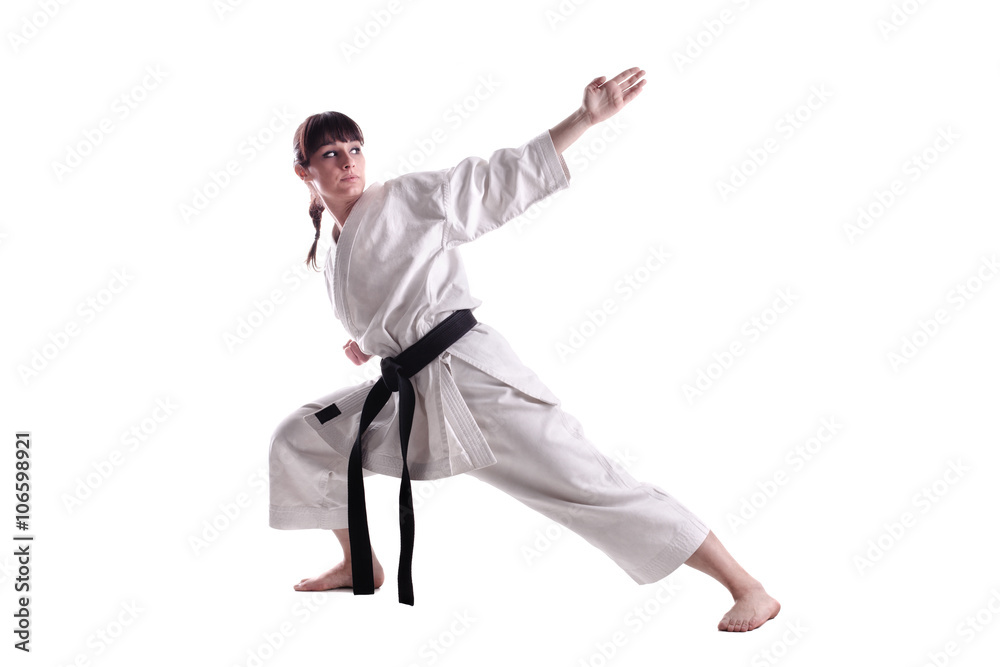 girl exercising karate