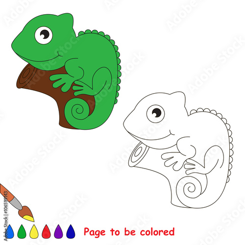 Iguana cartoon. Page to be colored. 