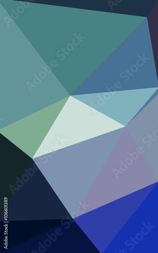 Blue polygonal design pattern, which consist of triangles and gradient in origami style.