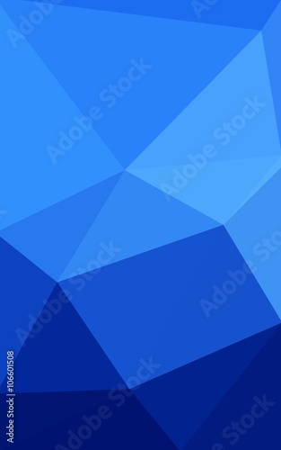 Blue polygonal design pattern, which consist of triangles and gradient in origami style.