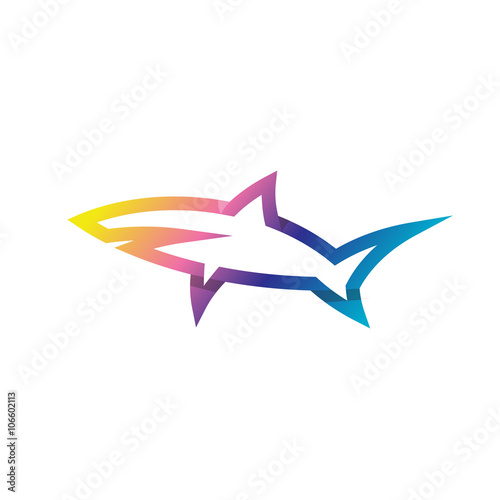 Shark Linear Logo Modern style of latest Trends Gradient Logos and vector illustrations animal fish