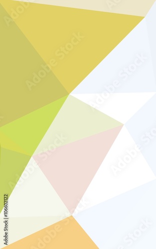 Multicolor green, yellow, orange polygonal design pattern, which consist of triangles and gradient in origami style.