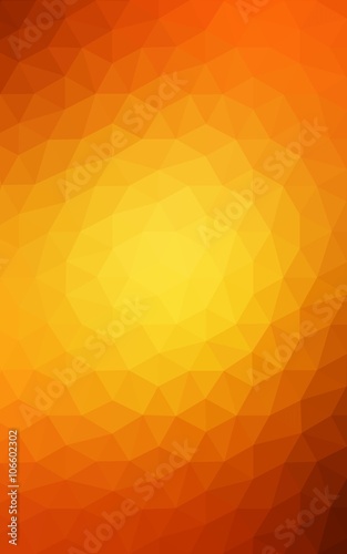 Orange polygonal pattern, which consist of triangles and gradient, background in origami style.
