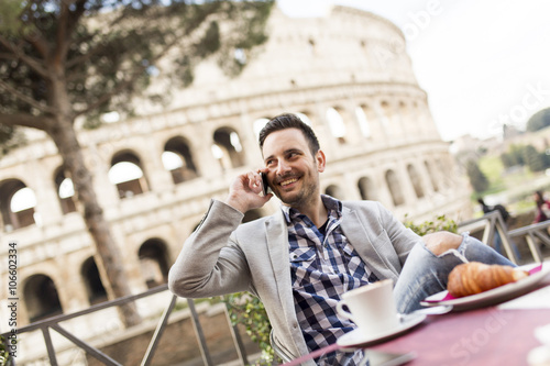 Canvas Print Man in Rome