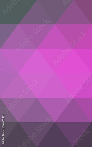 Multicolor pink, green polygonal design pattern, which consist of triangles and gradient in origami style.