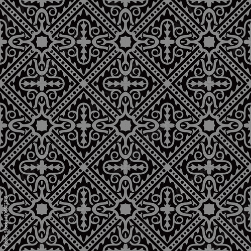Elegant dark antique background image of geometry cross round © Phoebe Yu