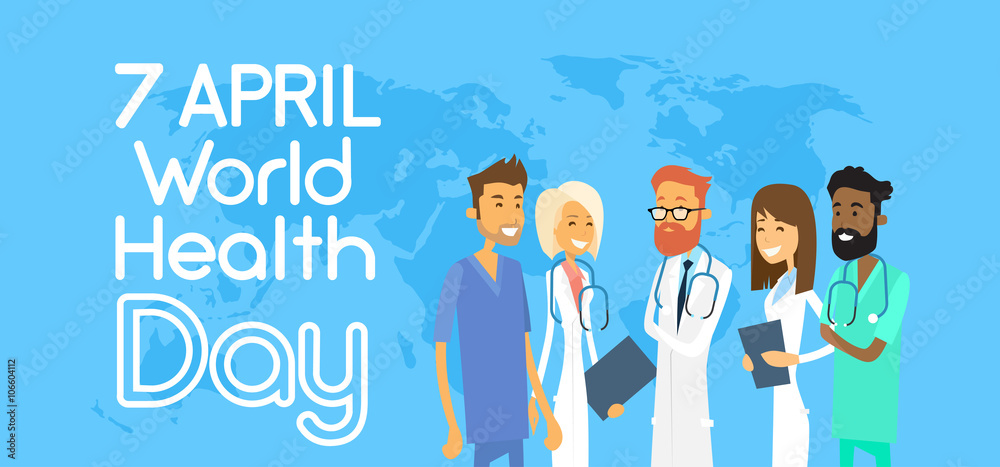 Medical Doctor Team Group Over World Map Medical Doctor Team Group Over World Map