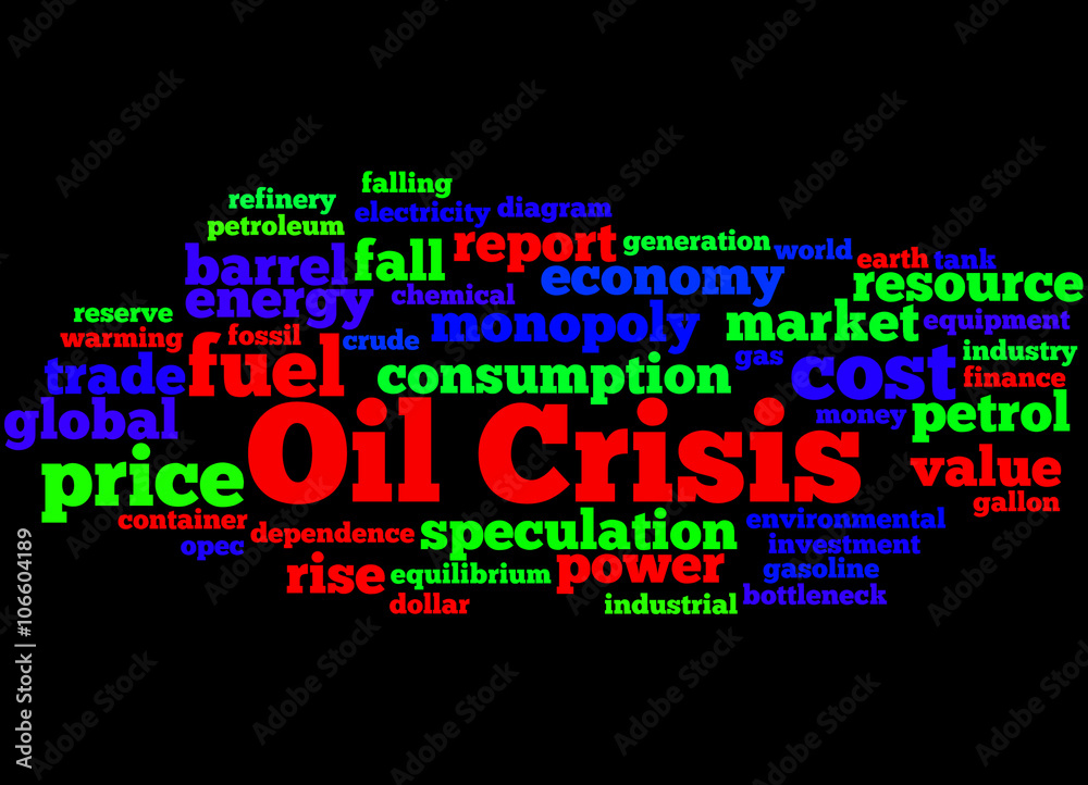 Oil Crisis, word cloud concept 8