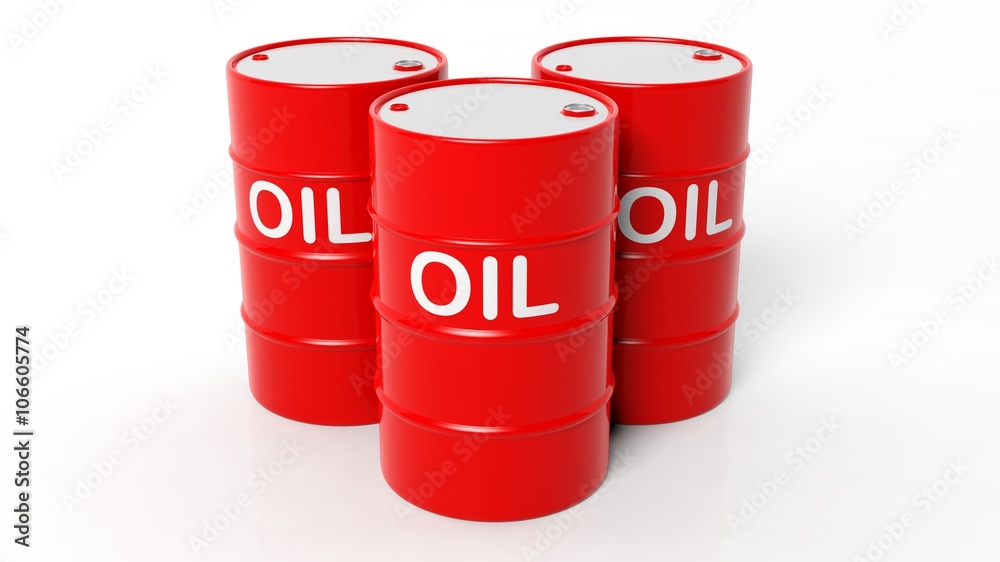 3D red oil drums ,isolated on white background 3D red oil drums ,isolated on white background