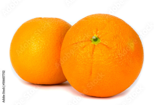 navel oranges on white background photo