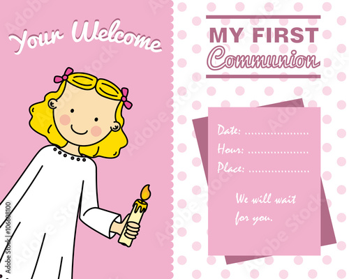 Girl First Communion card