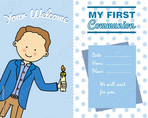 Boy First Communion card
