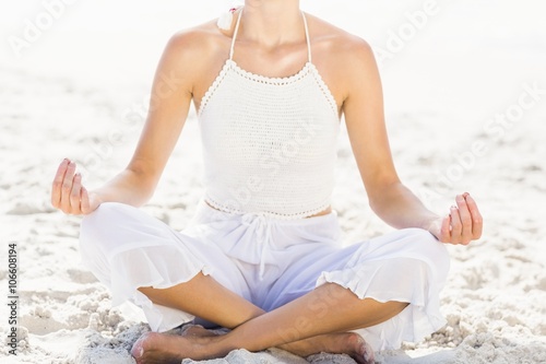 Woman in lotus position
