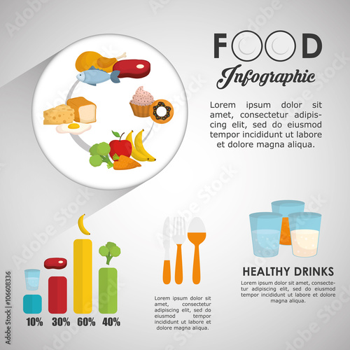 Infographics food design, vector illustration