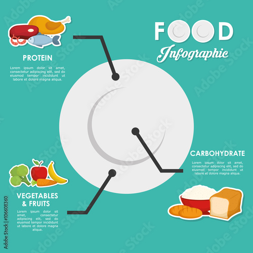 Infographics food design, vector illustration