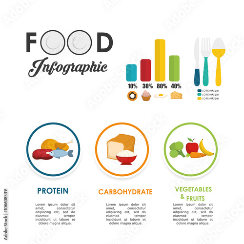 Infographics food design, vector illustration
