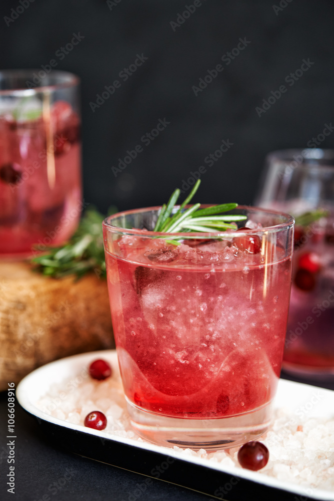 glass of water with cranberry glass of water with cranberry