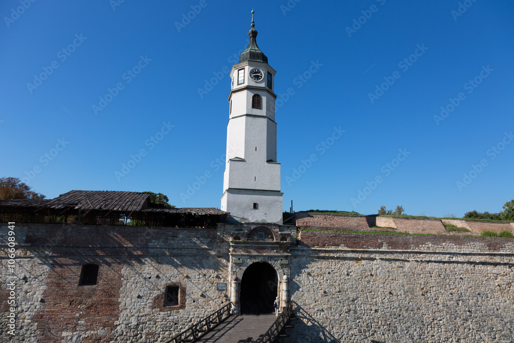 Gate at Belgrade Fortress, the core and the oldest section of the urban area of Belgrade, Serbia.