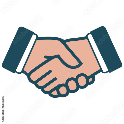 Vector illustration icon of a business handshake.