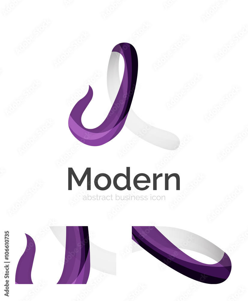 Abstract 3d swirl ribbon logo template with business card corporate identity design Abstract 3d swirl ribbon logo template with business card corporate identity design