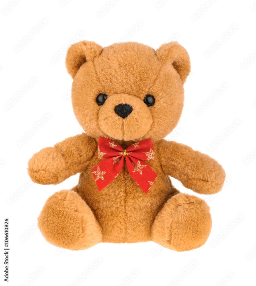 Fototapeta premium Toy teddy bear isolated on white