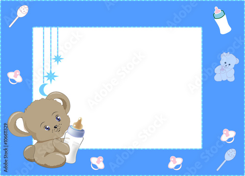 my first photo frame blue