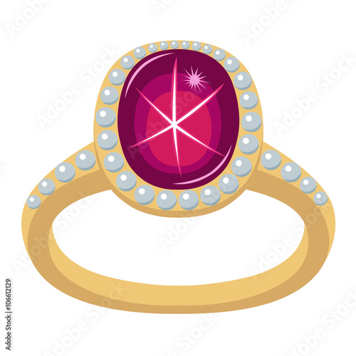 Star ruby golden ring