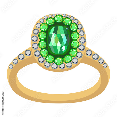 Emerald golden ring