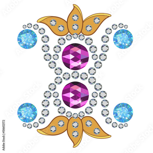Gold & gemstones brooch