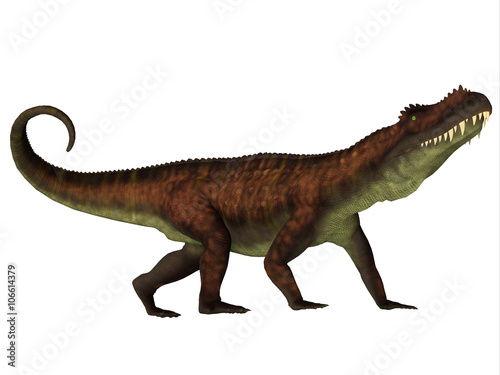 Prestosuchus Side Profile - Prestosuchus was a carnivorous archosaur dinosaur that lived in the Triassic Period of Brazil.