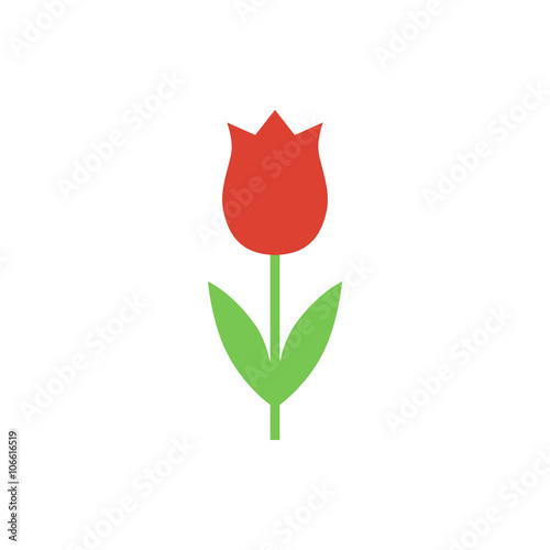 Tulip vector icon. Tulip in a flat style.