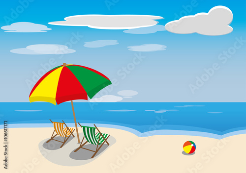 beach summer vector illustration