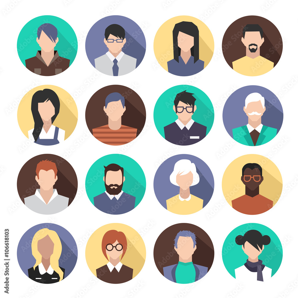 set of colorful icons. people. avatars. set of colorful icons. people. avatars.