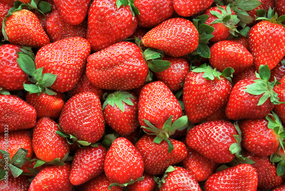 Red juicy strawberries closeup, background Red juicy strawberries closeup, background