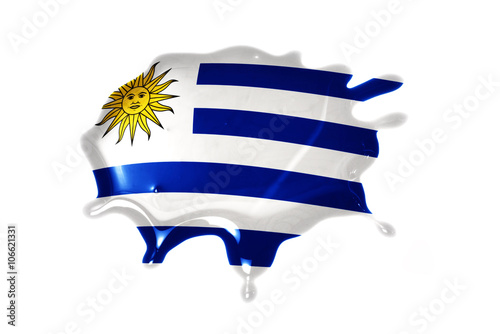 blot with national flag of uruguay