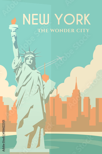 Art Deco poster. New York.