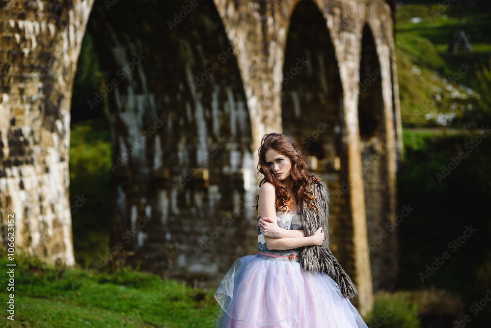 bride walks under a bridge bride walks under a bridge