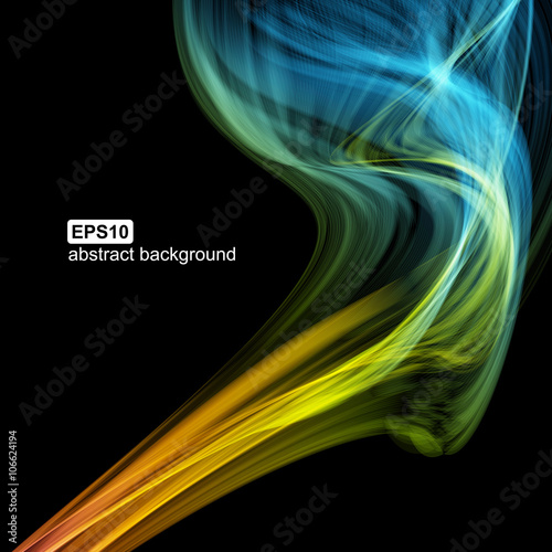 Abstract futuristic colorfull smoke background. Vector illustration. photo