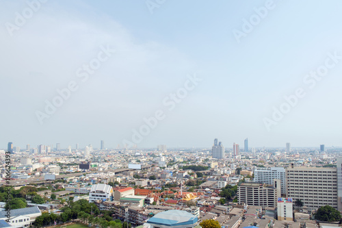 Bangkok view / View of capital Bangkok Thailand from abandoned building.