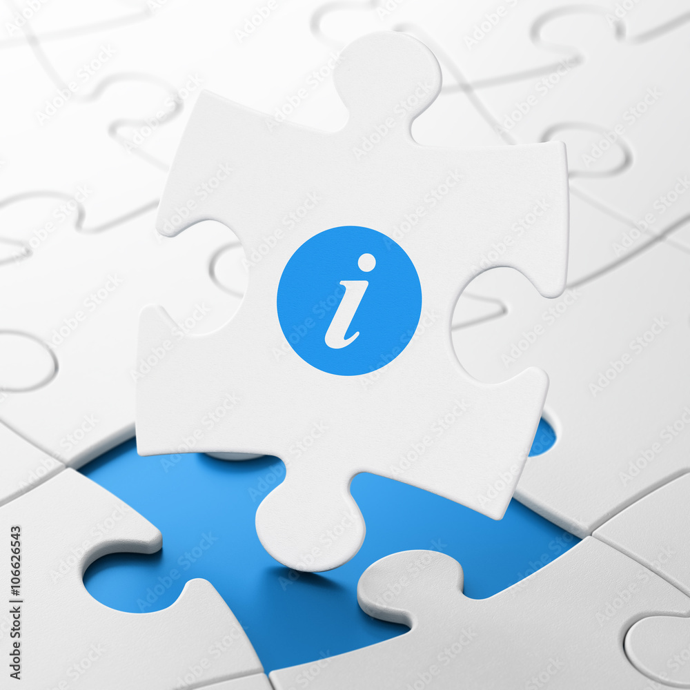Web development concept: Information on puzzle background Web development concept: Information on puzzle background